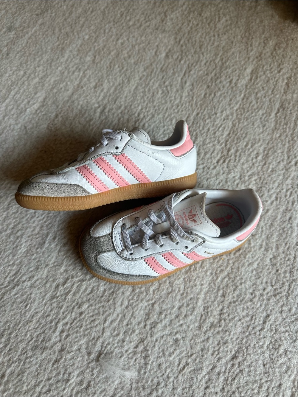 Pink Adidas Samba little girl size 8